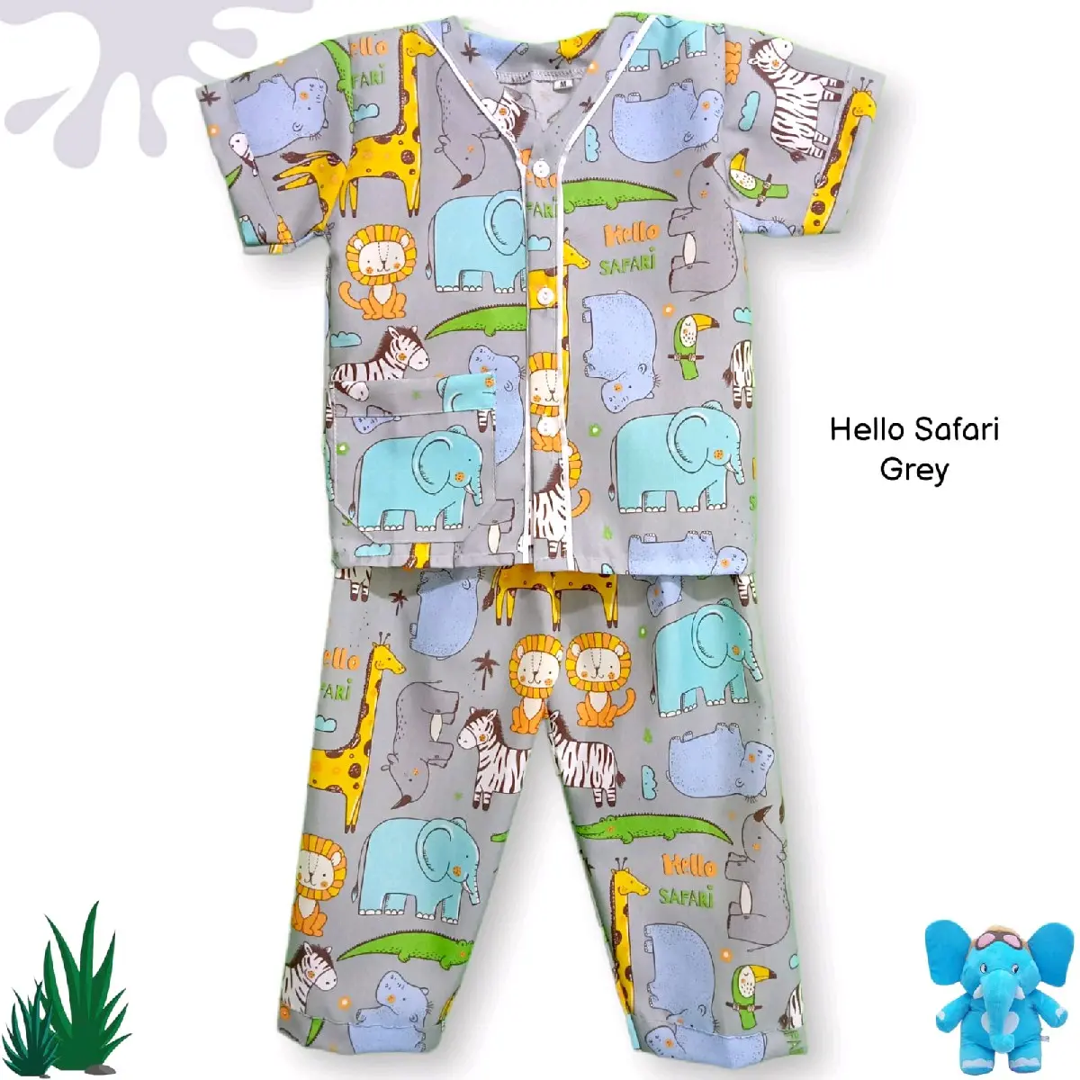 HANNASKA SETELAN BAJU TIDUR ANAK LAKI-LAKI NON KERAH USIA 1-12 THUN MOTIF TRENDY KEKINIAN  Celana PANJANG