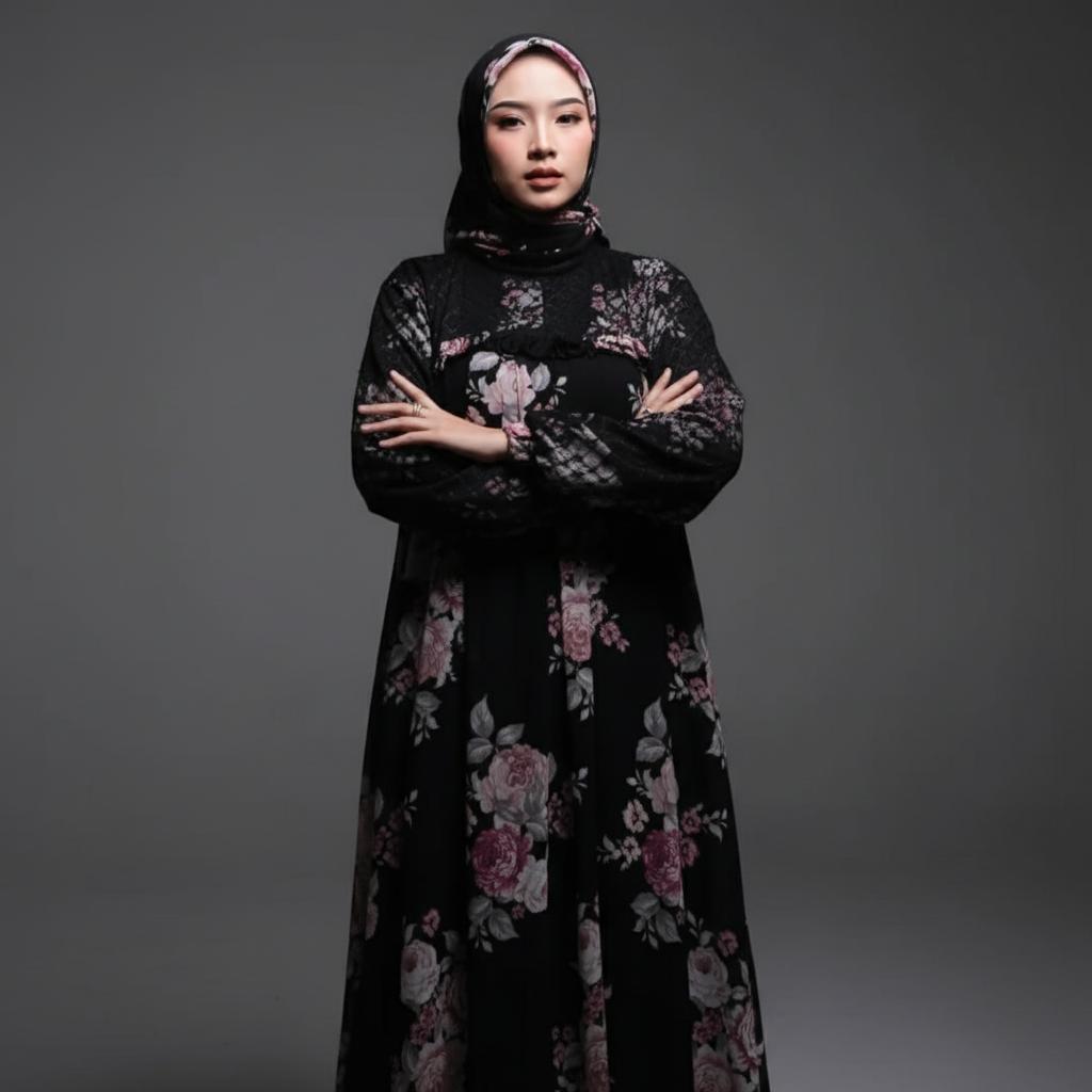 Fillan Wear Gamis Bushra Ceruty Double Furing Mix Brukat Lebaran Kekinian Dress Kondangan Baju Muslim Wanita Free Jilbab Elegan Nyaman Ceruti Syari