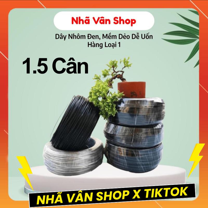 GIÁ SIÊU RẺ 1.5KG Đủ Loại Dây Nhôm NHÃ VÂN Sơn Đen dây uốn cây cảnh bonsai mềm dẻo từ 0.5mm đến 8mm dụng cụ làm vườn dụng cụ bonsai cây cảnh nghệ nhân dây kẽm uốn cây