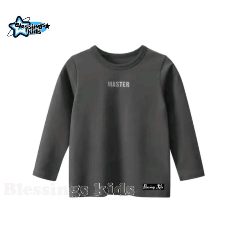 Kaos distro anak laki-laki master lengan panjang premium 100% katun kombed 30s untuk usia ideal 1-10 tahun Cotton Combed 1