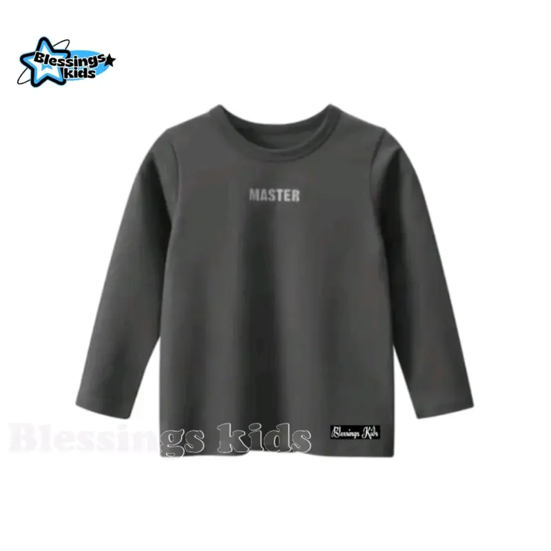 Kaos distro anak laki-laki master lengan panjang premium 100% katun kombed 30s untuk usia ideal 1-10 tahun Cotton Combed 1