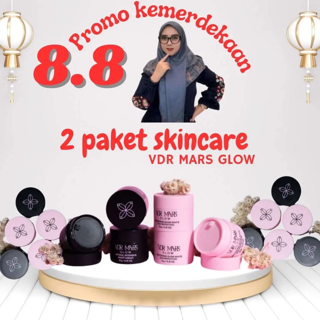 4 pas paket skincare VDR MARS GLOW (2pcs night cream dan 2pcs day cream)
