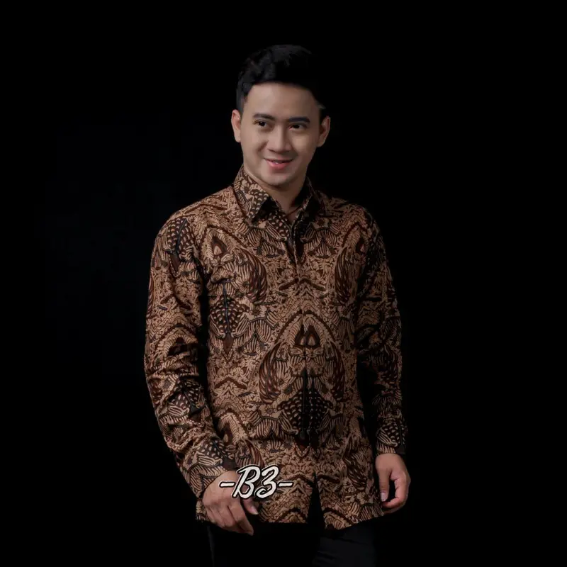Kemeja Batik Pria Modern Lengan Panjang Casual Modis Reguler Fit Trendy Masa Kini Ol 162 2