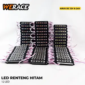 WERACE Lampu Renteng Body Hitam 12 LED COB Kolong Kedip Flash Blitz 12v 24v Motor Mobil Truk