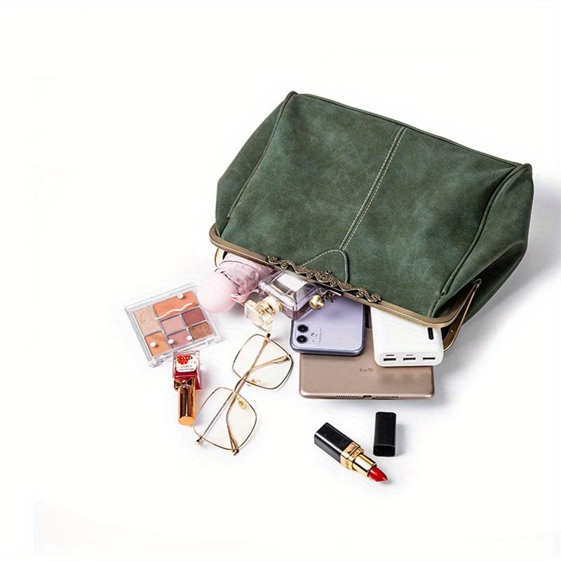 Product Introduction of Retro Handbag With Kiss Lock, British Style Crossbody Bag, Women Clip Purse With Top Handle 1