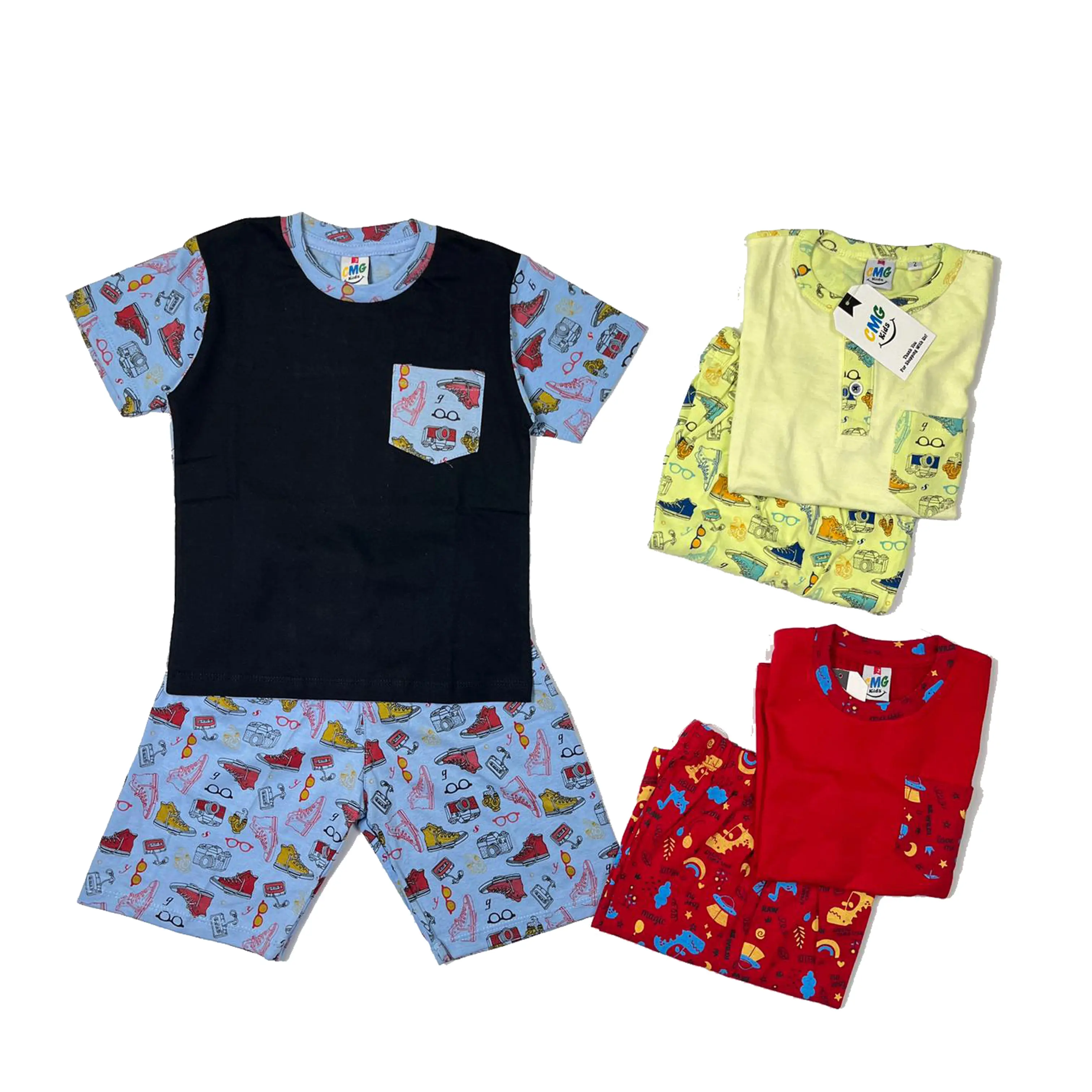 Setelan Harian Anak Cowok Cotton Combed Celana Pendek CMGKIDS Fashion