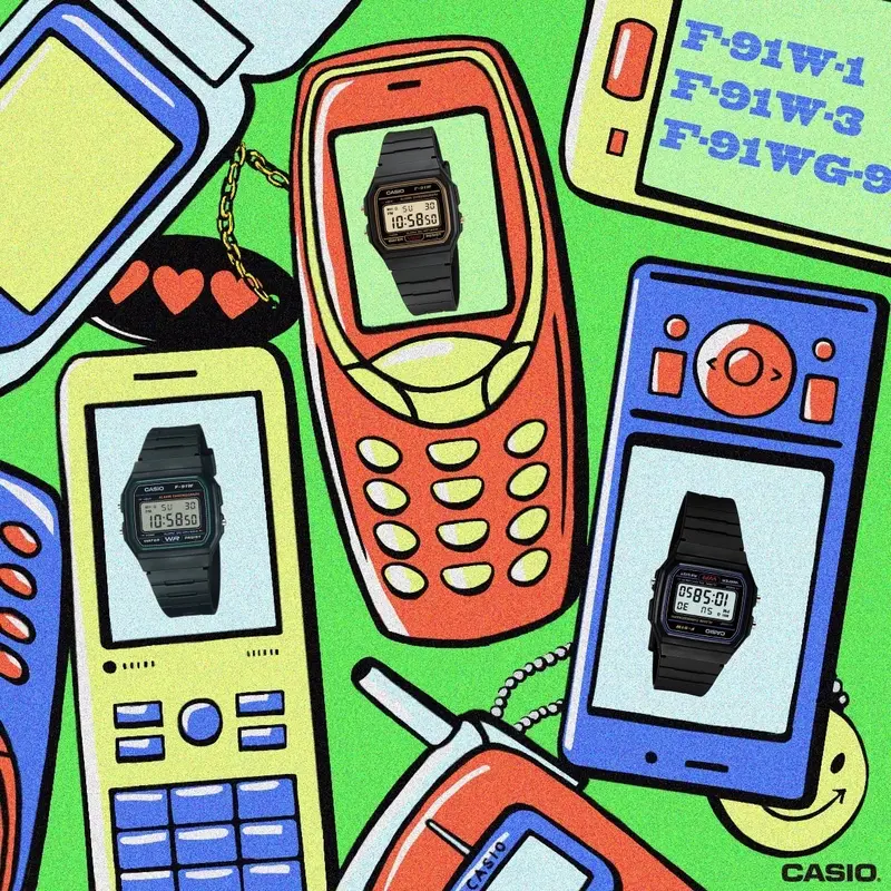 Casio General F-91W-1DG F-91W F-91 F91W F 91W Kaca Stopwatch 4