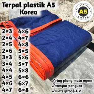 Terpal A5 Korea Waterproof Anti Air Sedia Beragam Jenis Ukuran Ready Stok Siap Kirim Ring Plong Mata Ayam Tampar Penguat Waterproof UV