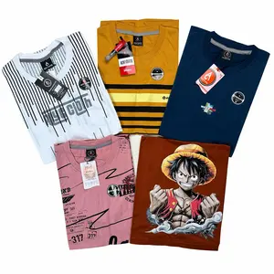 BRINGHTWEAR Paket 5 Kaos Anak Estimasi 3-18 Tahun Bahan Semi Katun 24S Motif Acak Oblong Pria Desain Menarik Kenyamanan Maksimal Cocok untuk Usia Beragam Fashion