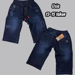Celana Jeans Pendek Anak Remaja Laki-Laki 13-15 Tahun Bahan Tebal & Lembut Anti Kaku