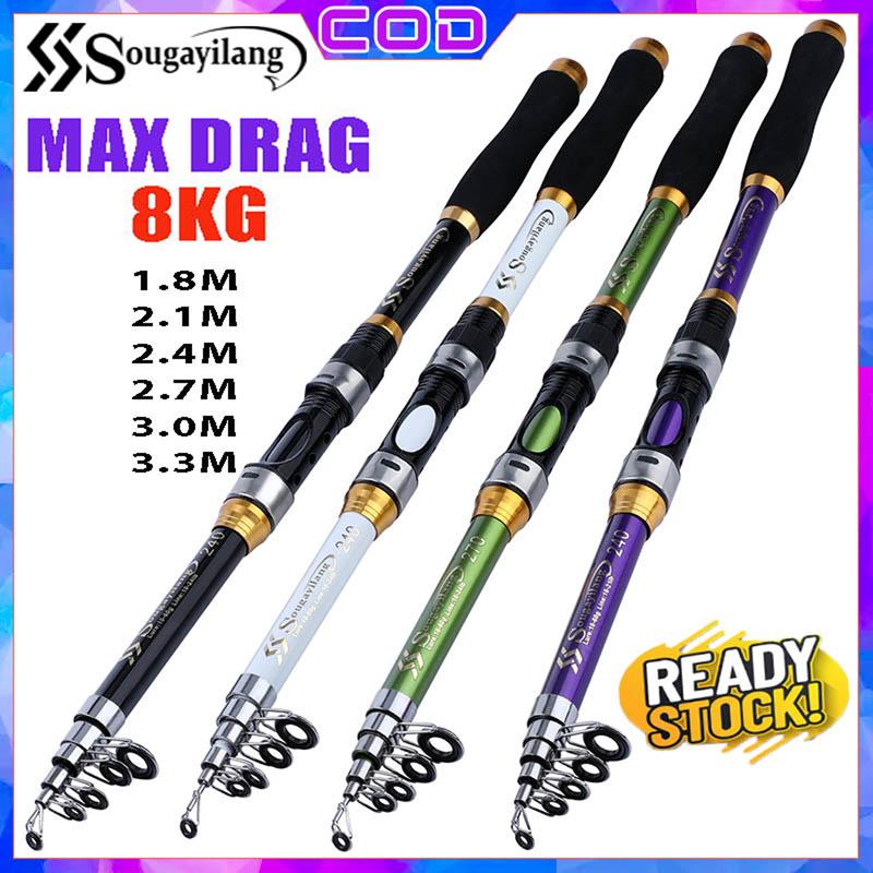 Cần Quay, Sougayilang, 1,8M-3,3M, Cần Câu Có Thể Gấp Gọn Cầm Tay, Tay Cầm EVA Sợi Thủy Tinh, 4 Màu Có Sẵn, Thích Hợp Để Câu Cá Ngoài Trời