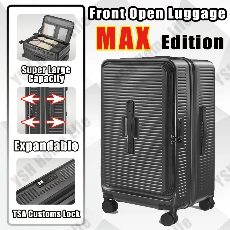 【Next Day Delivery】20/24/28 Inch Expandable Cabin Luggage Bag Front Open Luggage TSA Lock Large Capacity Travel Suitcase