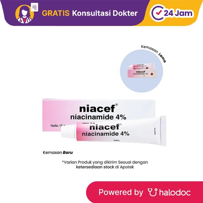 Gambar niacef 4% gel isi 15 gram tube dari Apotek SBS Farma Pandu Raya Kota Bogor Tokopedia
