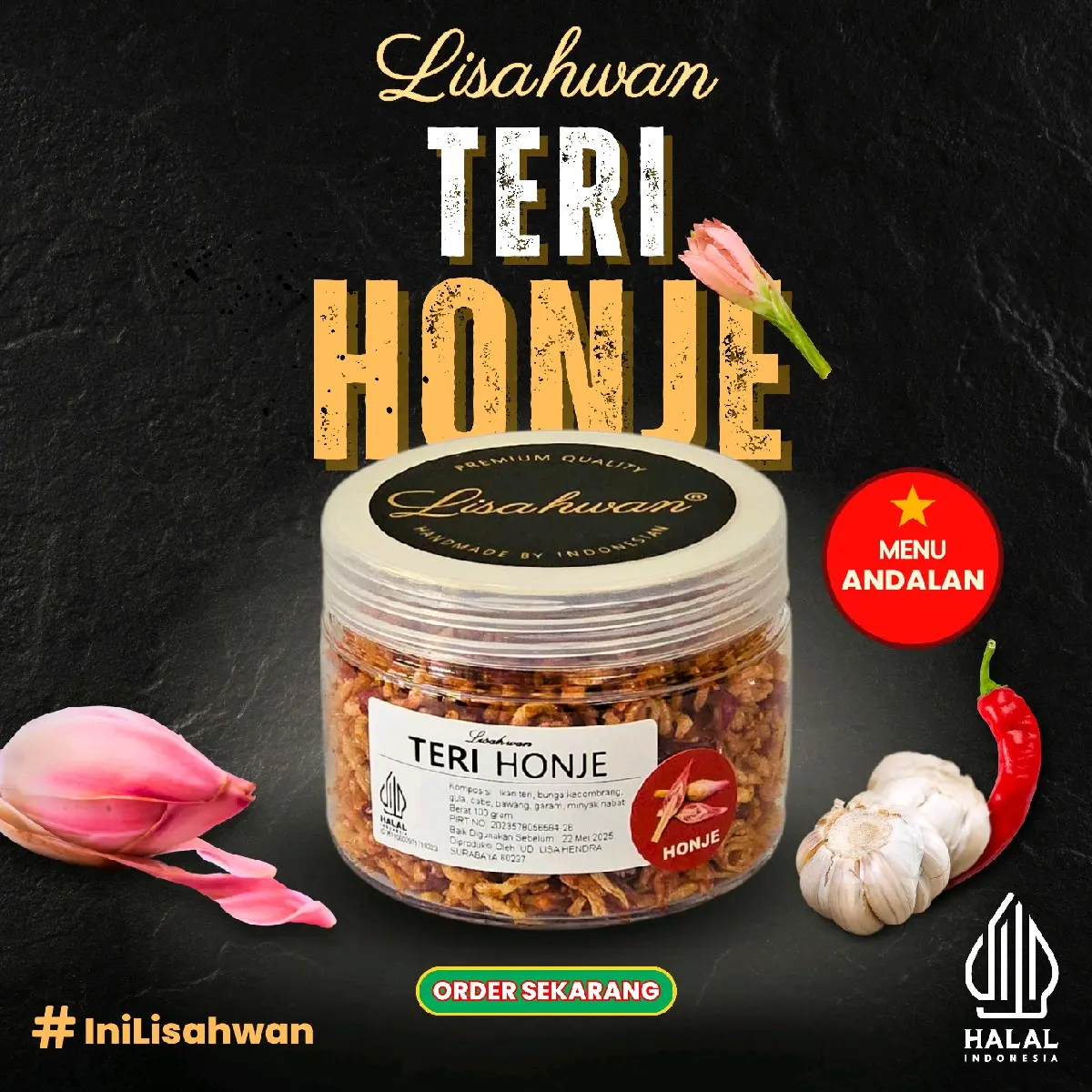 TERI HONJE LISAHWAN. (bunga kecombrang)