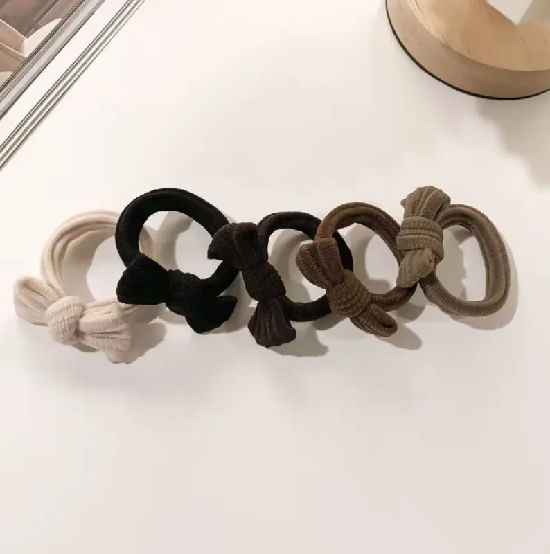 Băng Đô Nơ Màu Nâu Trà Bong Bóng Cô Gái, Phong Cách Hàn Quốc 0