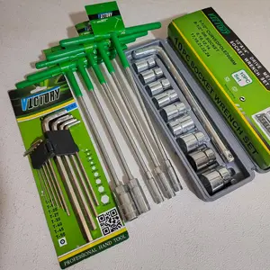 Alat Kunci Bengkel 1 Set Lengkap Kunci T Komplit 1 Set 8-10-12-14-17 mm + Kunci Sok Set 10 Pcs 8-24 mm + Kunci L Set 9 Pcs VICTORY