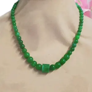 Kalung Pendek Giok Birma Hijau Natural Grade A Pria Wanita