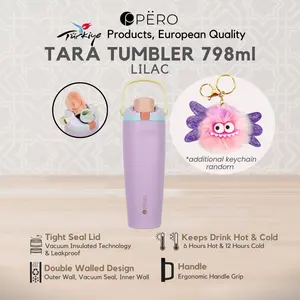 [JORDI ONSU] Pero Tara Tumbler 798 ML + FREE CHARM RANDOM / Botol Minum Tumbler Stainless -2