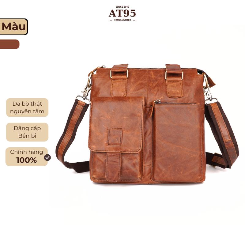  Cặp túi nam đựng ipad da bò thật màu nâu bò tiện dụng 