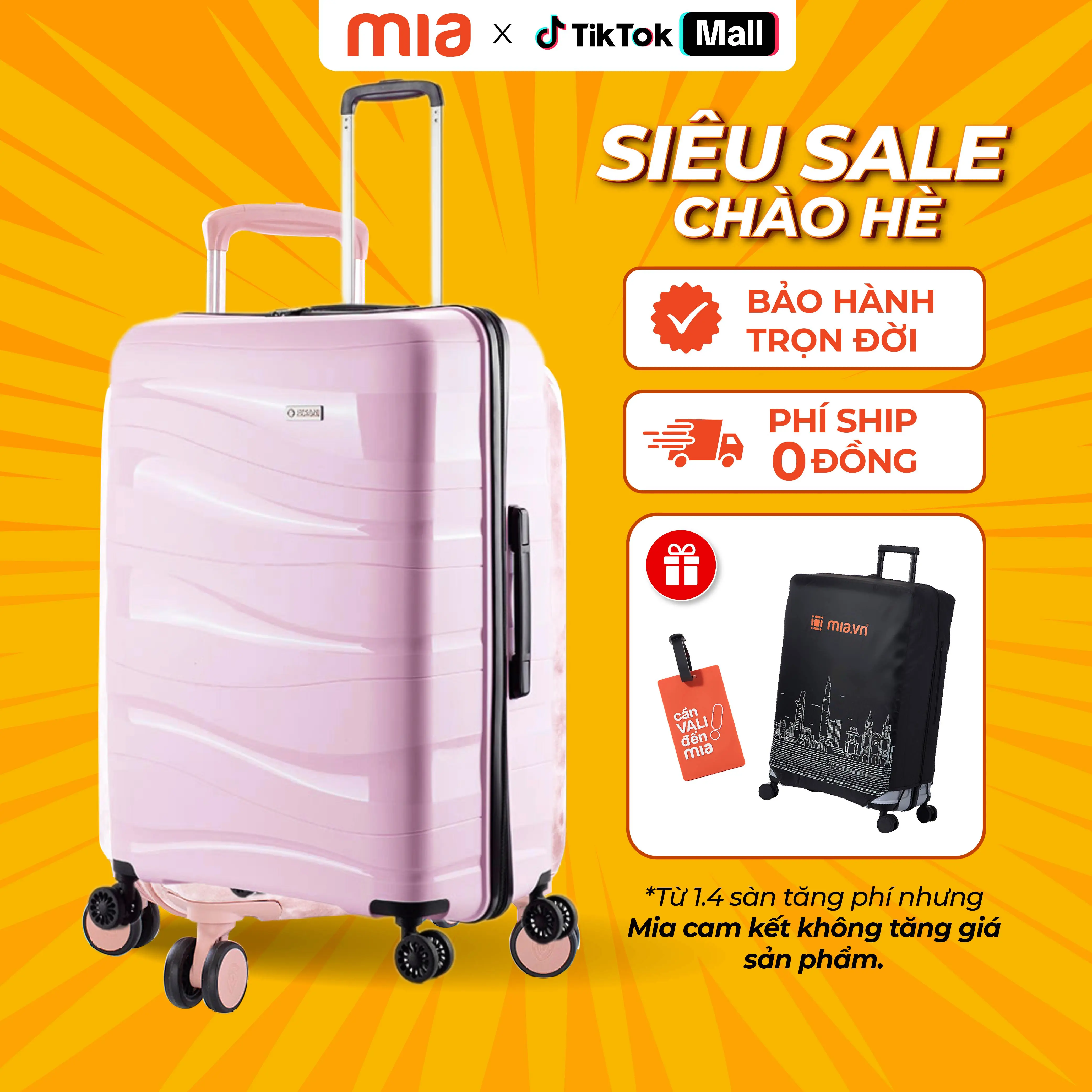 [SIÊU SALE CHÀO HÈ] Vali du lịch Pisani LANI 2 Size - 20/24 Thân nhựa PP hạn chế bể vỡ tốt, bất chấp mọi va đập, khoá số TSA chuẩn quốc tế, BẢO HÀNH MIỄN PHÍ TRỌN ĐỜI
