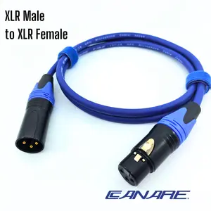 Kabel Audio Mic Mikrofon XLR Male to XLR Female 3 Pin Gold - Kabel Canare/Soundmax Berkwalitas