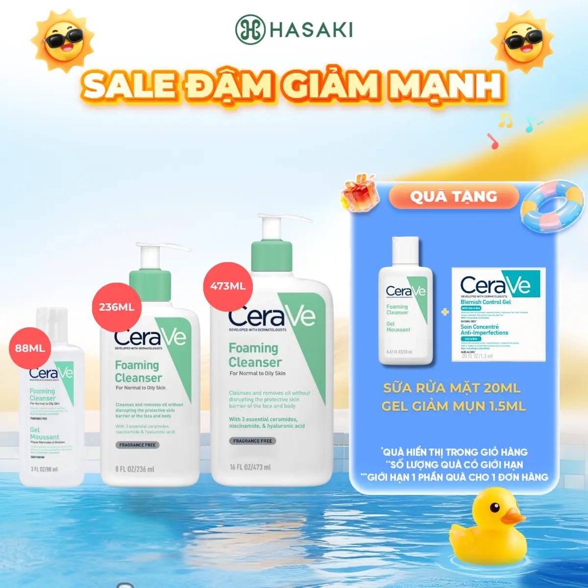Sữa Rửa Mặt CeraVe Cho Da Thường Đến Da Dầu | HASAKI BEAUTY