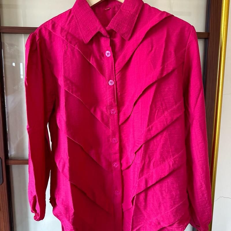 Medina Blouse Kemeja Atasan Nyaman - Kemeja Wanita Blouse - Atasan Wanita Kekinian Basic Linen 3