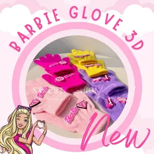 Sarung Tangan Rajut Anak 3D Bar-bie Lucu Cantik Serbaguna Musim Dingin Winter Snow / Impor Korea