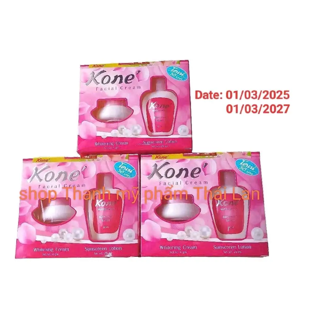 [Combo 3 hộp ] kem dưỡng da hổ trợ mụn ,thâm , tàn nhang ,kone thái lan  ( 1 hộp gồm 1 kem dưỡng + 1 chai nước hoa hồng)