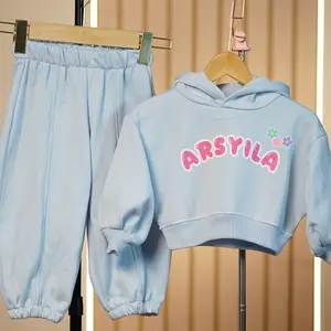 FREE NAMA ANAK Setelan Jaket Croptop Anak Baju Hangat Anak Perempuan