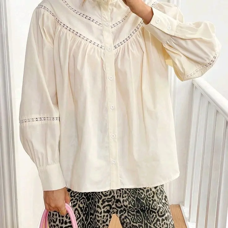 Blus Kemeja Wanita Premium Fashion Week Cantik Panjang Atasan Casual Katun Baju Remaja Top Dewasa Shakila Oversize 2
