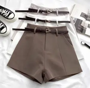 MANDA PANTS - FREE BELT- CELANA PENDEK SHORT PANTS HIGHWAIST\\HOTPANTS MODEL KOREA \\CELANA PENDEK BAHAN WOLL