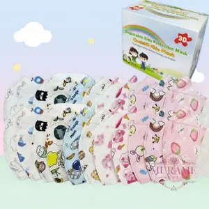 MURAME Masker Duckbill Anak Isi 50 Pcs Warna - Warni Motif Karakter Lucu 3 Ply Fashion