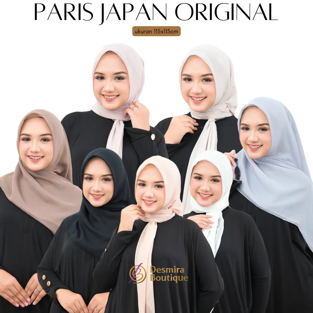 SAVIN BY DESMIRA - PLAIN SQUARE HIJAB PARIS JAPAN PREMIUM ( kerudung segiempat paris japan premium ) Muslim Basic Simple Sekolah
