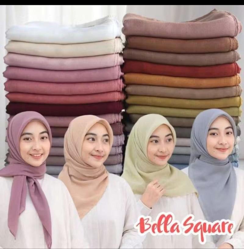 Product Introduction of PAKET HEMAT HIJAB ISI 5 HIJAB BELLA SQUARE WARNA RANDOM Segi Empat Kerudung Muslim Polycotton Nyaman Lembut 6