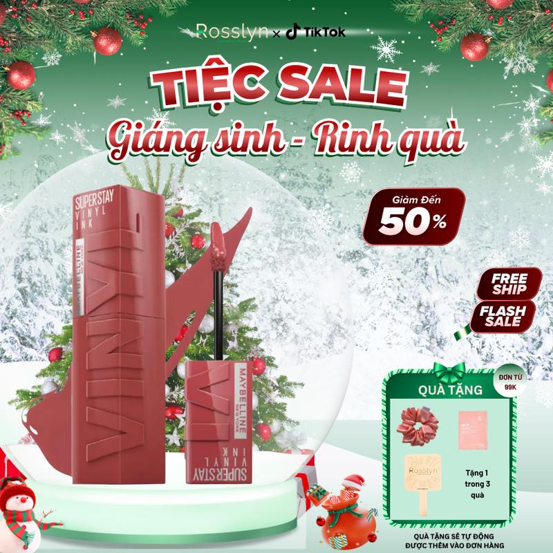  Son Bóng Maybelline New York Superstay Vinyl Ink 4.2ml Bền Màu Nhẹ Môi Rosslyn 