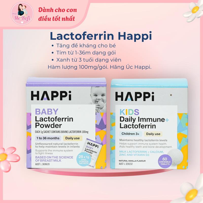  Lactoferrin Happi sữa non Úc tăng đề kháng cho bé - Mẹ Rofi 