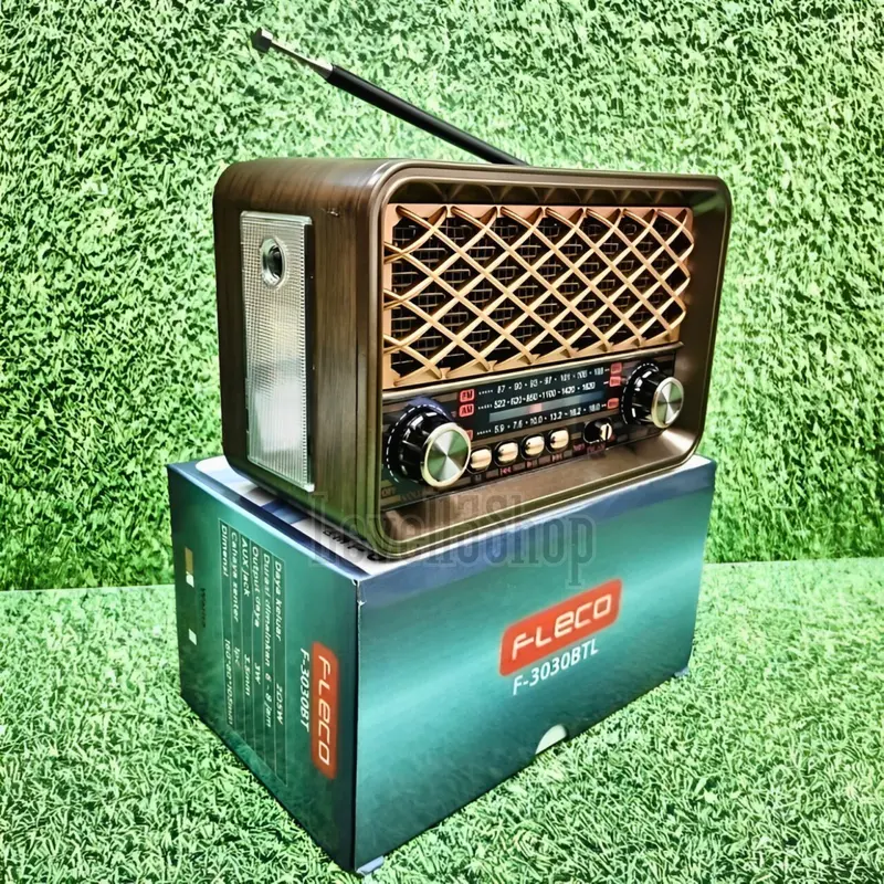 Radio FM/AM/SW Speaker Portable Bluetooth FM Radio Klasik Design Radio Bluetooth FM/kartu TF/usb FLECO F-3030BTL Radio Jadul Klasik FullBass 7
