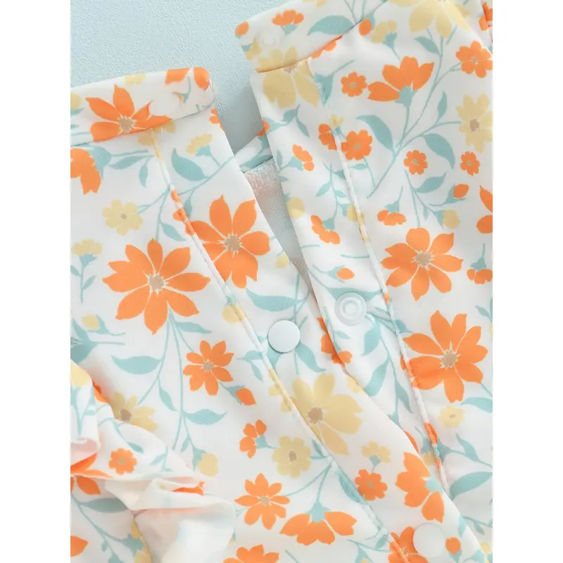 Đồ Bơi Trẻ Em Và Bé Gái Mới Biết Đi, 6, 12, 18, 24 Tháng, 2T, 3T, 4T, Áo Tắm Dài Tay, Cổ Thuyền Viên, In Hoa, Bộ Đồ Tắm Mùa Hè, Đồ Đi Biển 6