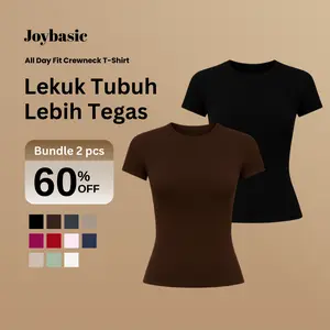 ⁠Joybasic - [All Day Fit] Crew Neck Fitted T-shirt Two-piece pack