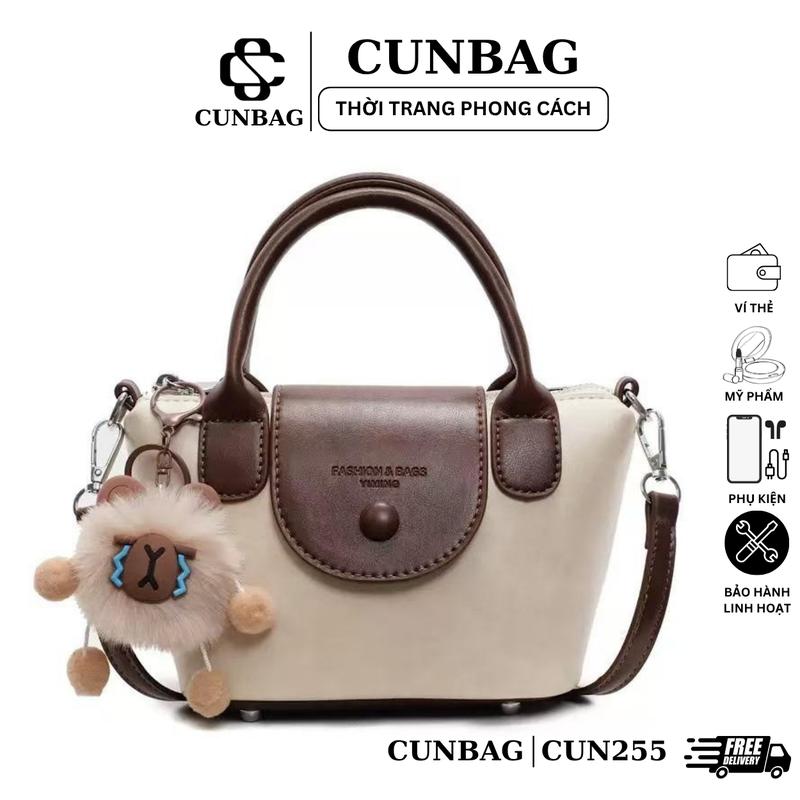   Tặng Charm Gấu Túi Xách Nữ Dáng Hộp "Luxe Pearl"   – Khóa Cài Kim Loại CUN255 