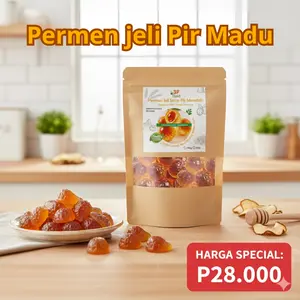 Permen jeli Pir Madu, Permen madu kenyal yang enak, permen hisap untuk meredakan batuk, mengencerkan dahak, mengurangi batuk, dan menyegarkan napas