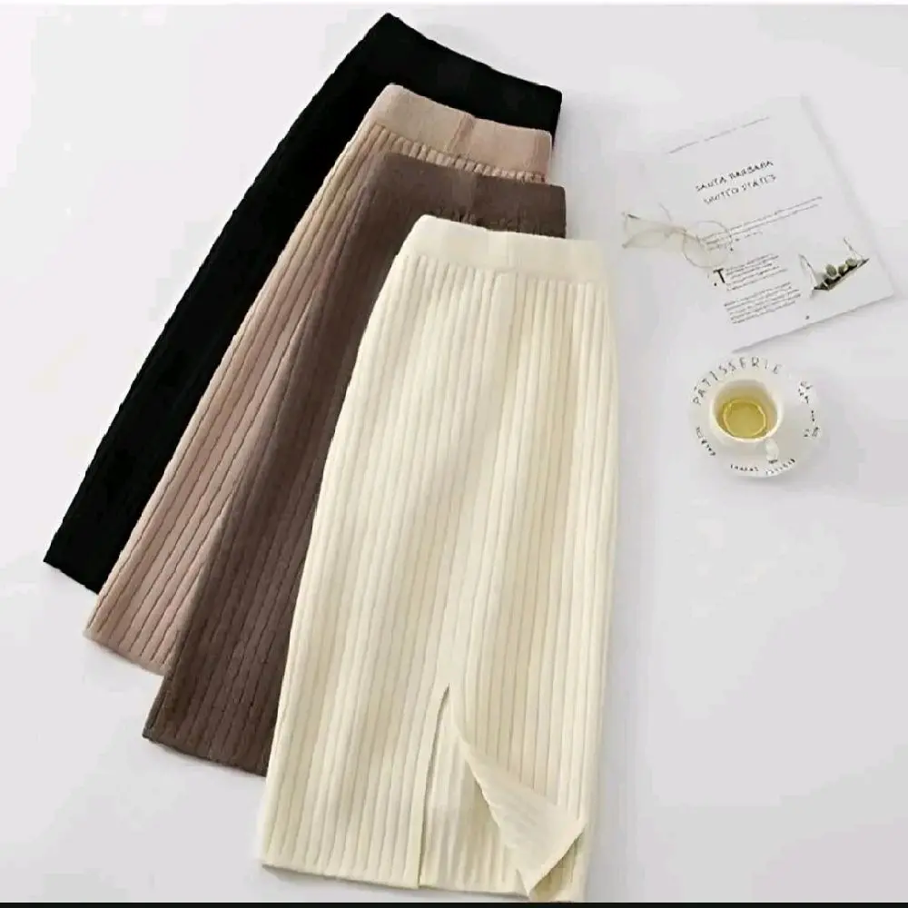 ROK SPAN KNIT HORNIT Premium Bahan Tebal Halus Lembut Melar Adem Rok Panjang Wanita Maxi Hitam Dewasa Kerja Muslim Size XXL