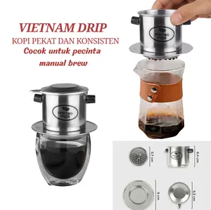 Saringan Kopi Vietnam Drip Kapasitas 120ml Stainless Steel Manual Brew Menghasilkan Kopi Pekat Dan Konsisten