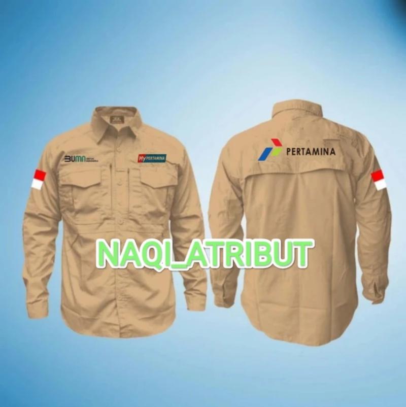 Product Introduction of KEMEJA BUMN MY PERTAMINA KEMEJA PERTAMINA LENGAN PANJANG FULL BORDIR DEPAN BELAKANG BISA COSTUM Casual 14