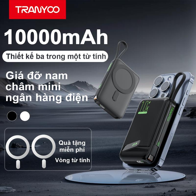 [Độc quyền TikTok Shop] Sạc Magsafe F26 10000mAh Sạc Nhanh 22.5W Tích Hợp Cáp Type-c Màn Hình LED Sạc Magsafe Cho iP 12, 13, 14, 15, 16 Pro/ Promax, Hỗ Trợ Cáp Sạc Type- C PD22.5W Hấp Thụ Từ Tính Có Chân Đế Phụ Kiện Sạc Pin sạcdựphòng magsafe dự phòng