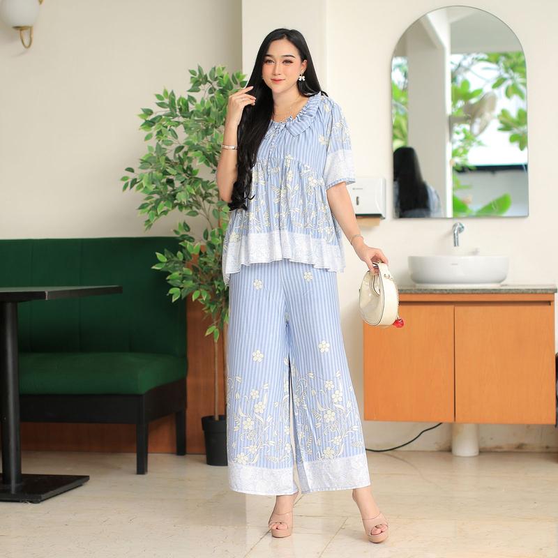 [Homewear Jenna] Setelan Oneset Miranda Setelan Rayon Viscose Homewear Busui Bumil 1
