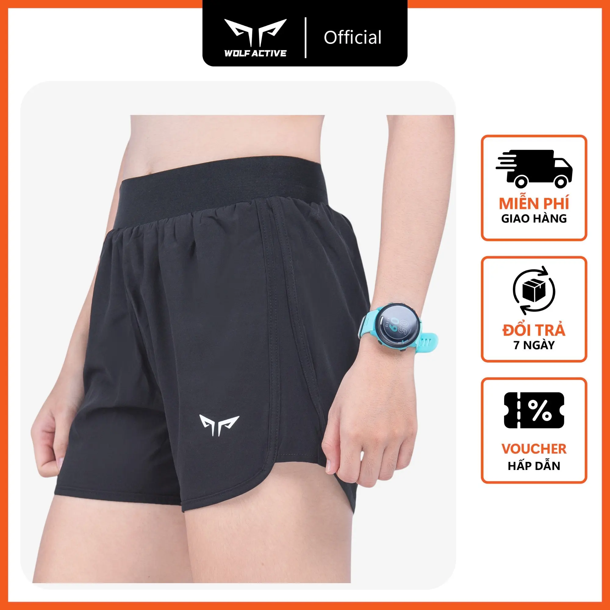 Quần Chạy Bộ Nữ Wolf Active Fresh Run 2in1 98, Chất Vải Nhẹ, Nhanh Khô, Vận Động Thoải Mái
