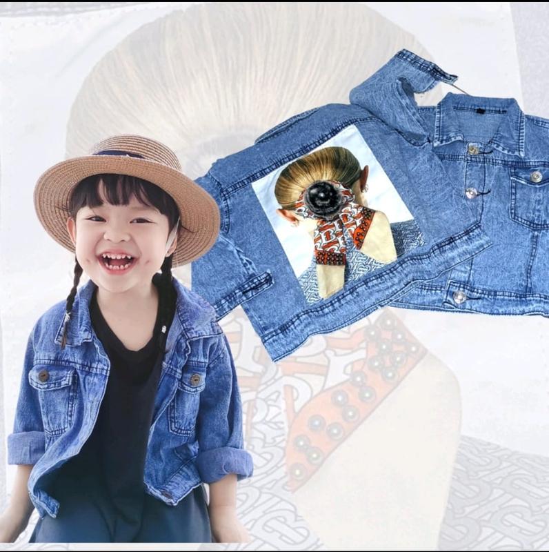 JAKET JEANS ANAK MOTIF PITA USIA 1-10 TAHUN Anak-Anak Perempuan Fashion 7