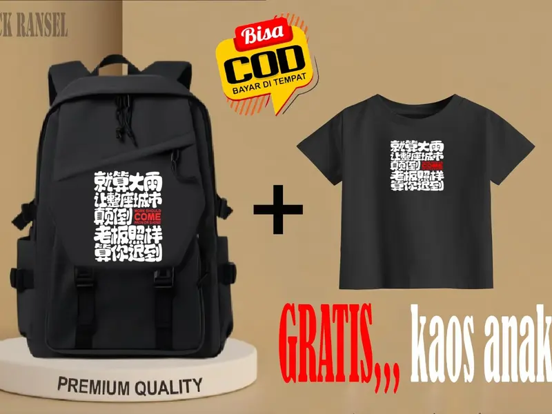 tas ransel free kaos sekolah anak SD SMPS SMA backpack fashion anak laki laki dan perempuan trendy 1
